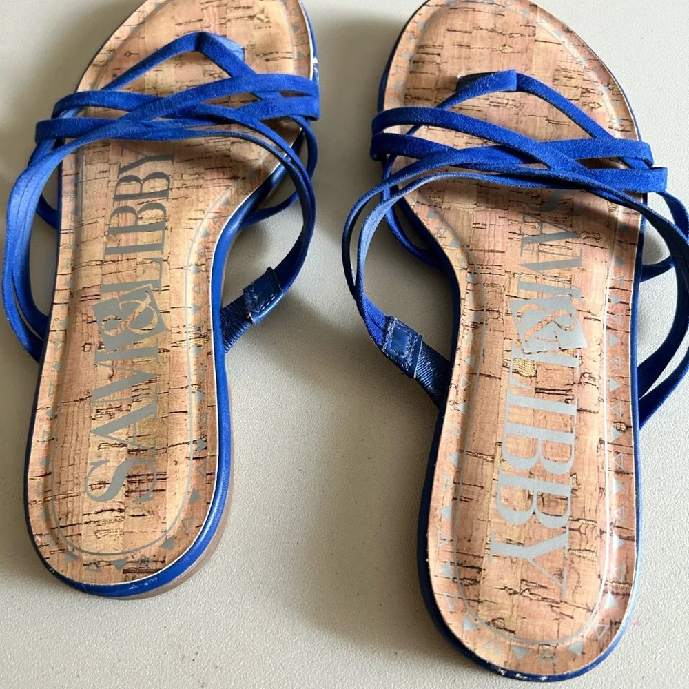 Sam & Libby Royal Blue Suede Sandals - Picture 4 of 9